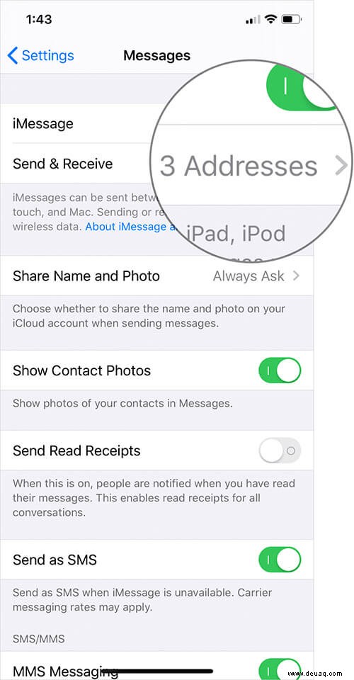 So verhindern Sie die iMessage-Zustellung an iPad und Mac 