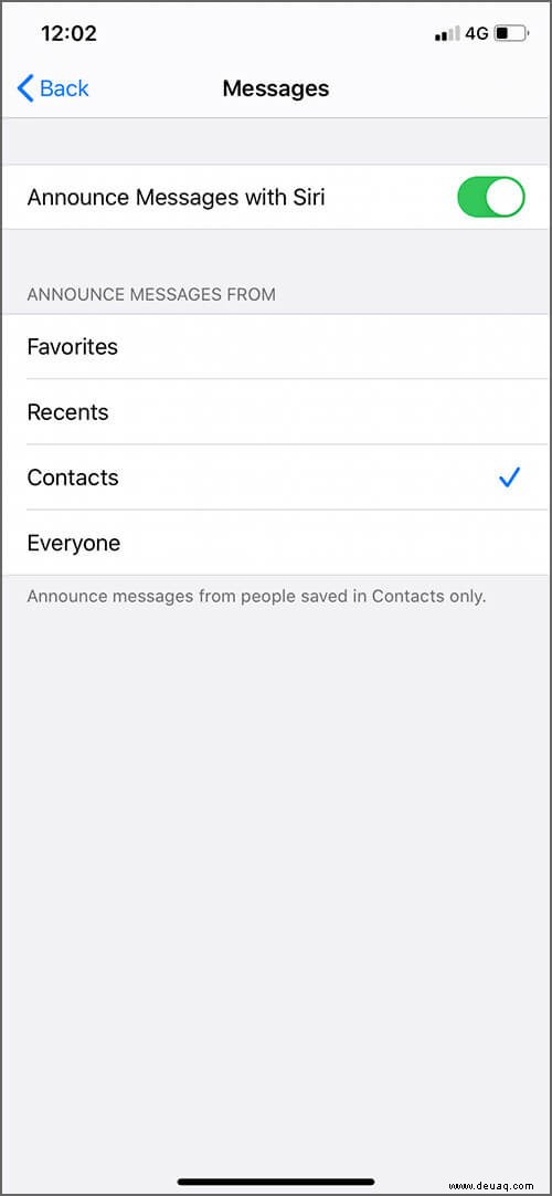So verhindern Sie, dass Siri Nachrichten auf dem iPhone ankündigt 
