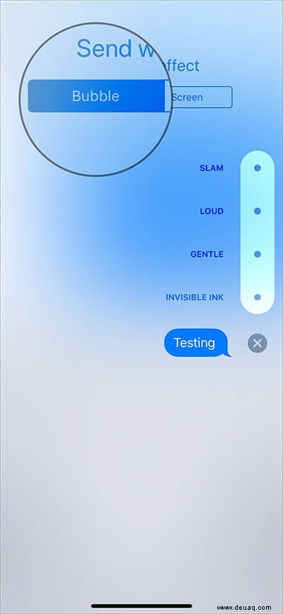 So verwenden Sie Blasen- und Bildschirmeffekte in iMessage auf dem iPhone 