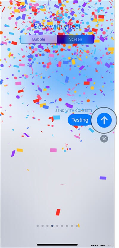 So verwenden Sie Blasen- und Bildschirmeffekte in iMessage auf dem iPhone 