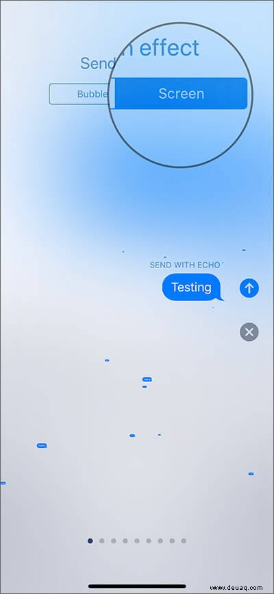 So verwenden Sie Blasen- und Bildschirmeffekte in iMessage auf dem iPhone 