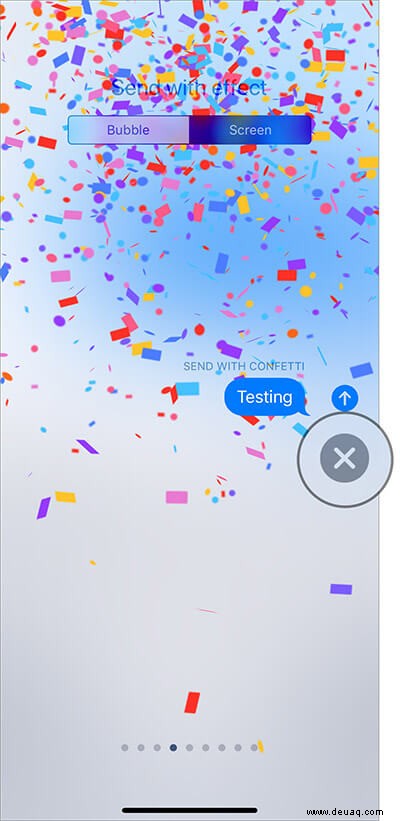 So verwenden Sie Blasen- und Bildschirmeffekte in iMessage auf dem iPhone 