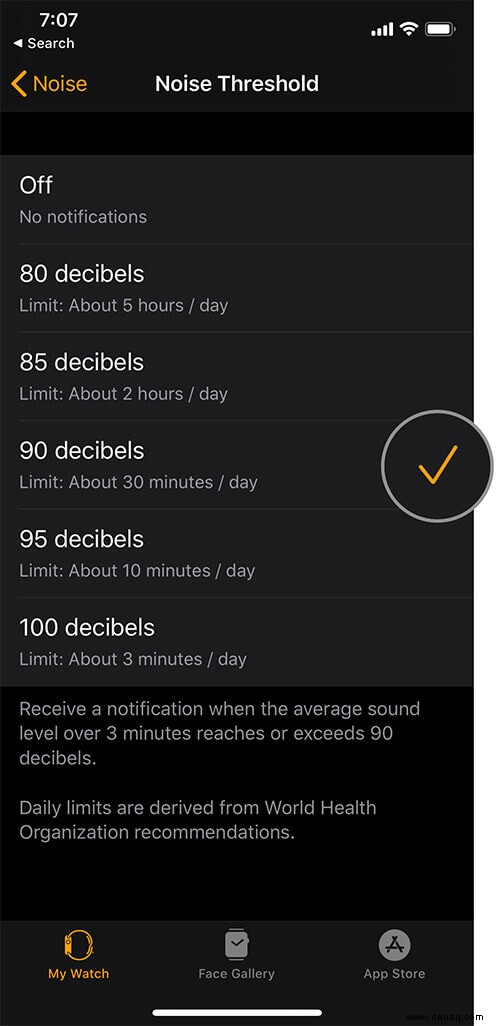 So verwenden Sie die Noise-App auf der Apple Watch 