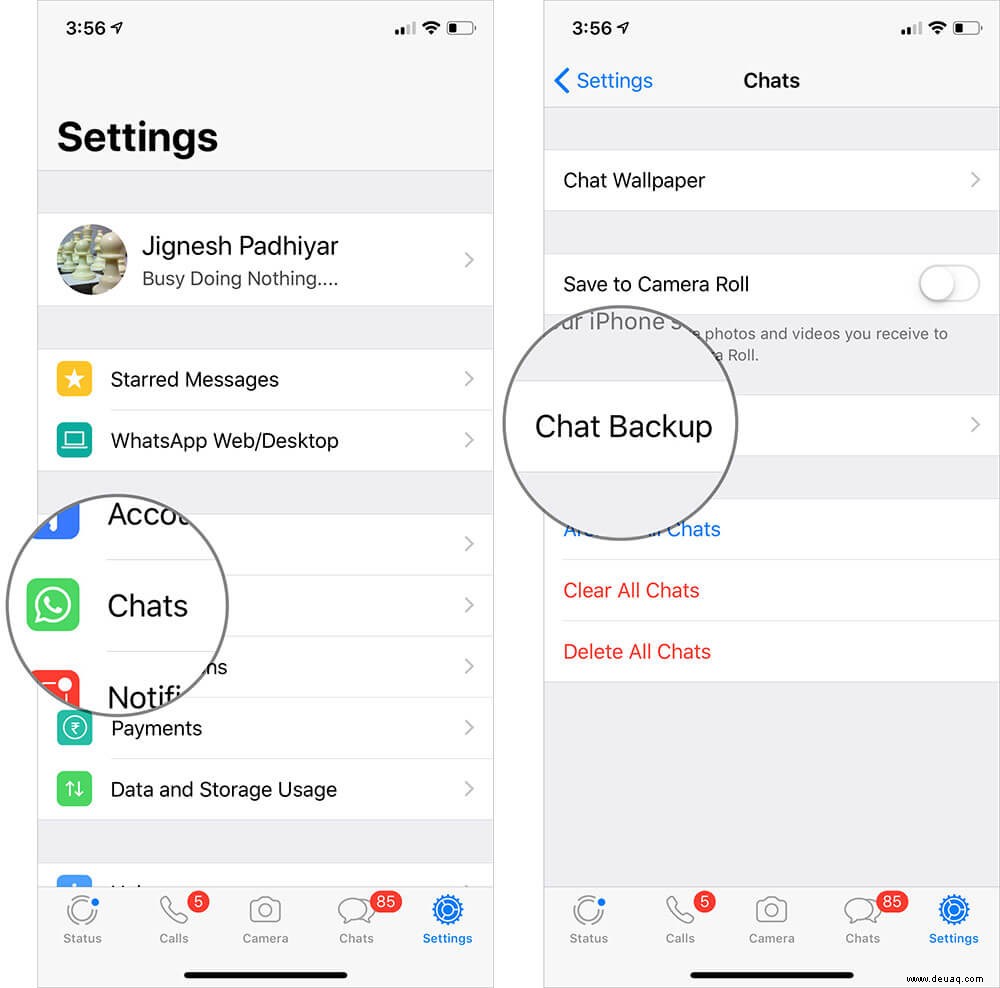 So sichern Sie WhatsApp-Chat-Nachrichten auf dem iPhone 