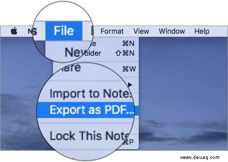 So exportieren Sie Notizen als PDF auf dem Mac 