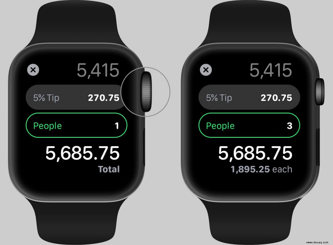 So verwenden Sie die Rechner-App auf der Apple Watch 