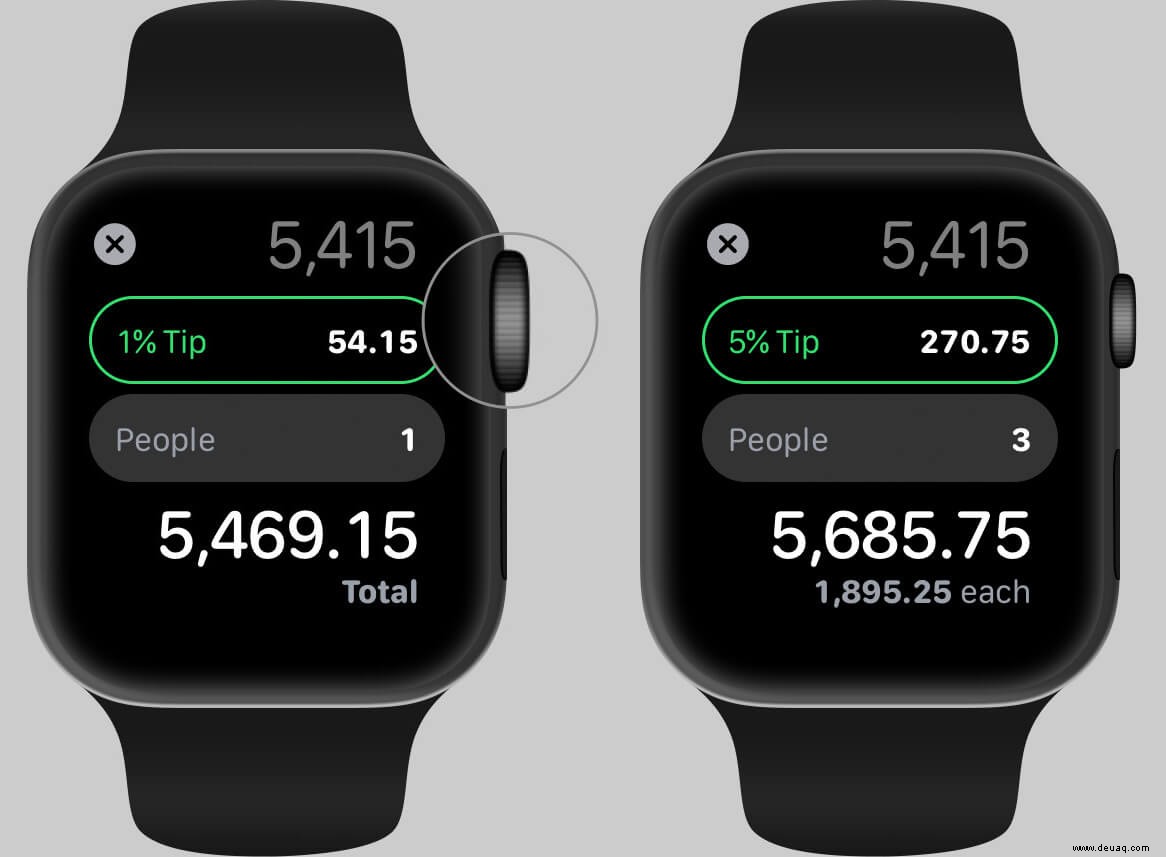 So verwenden Sie die Rechner-App auf der Apple Watch 