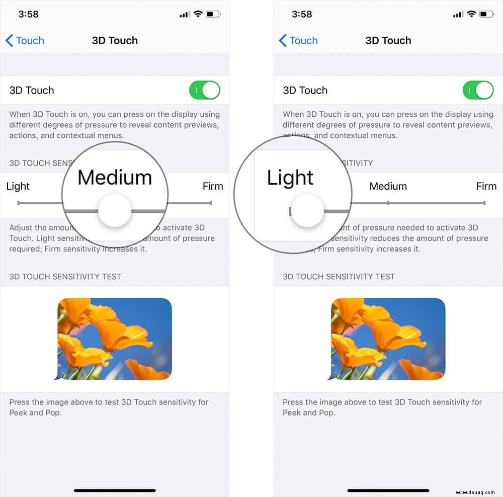 3D Touch funktioniert nicht auf iPhone oder iPad 