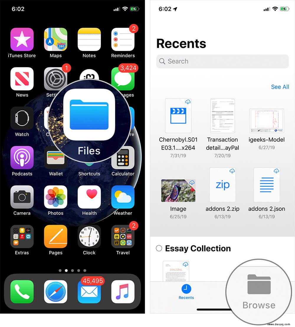 So greifen Sie auf Dateien von iCloud Drive auf iPhone und iPad zu 