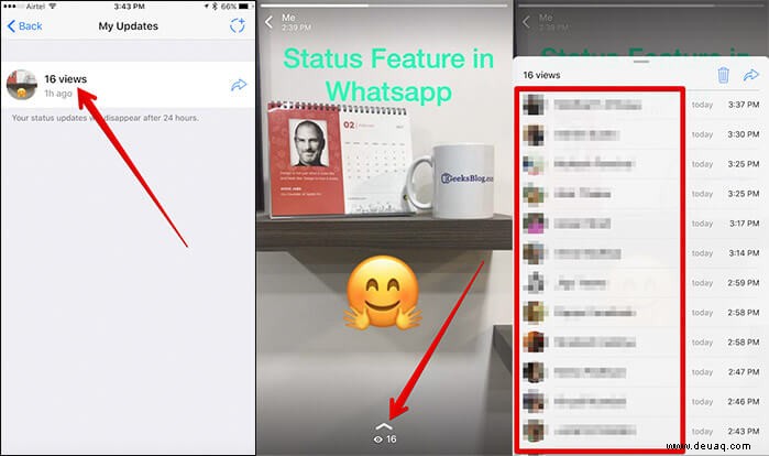 So verwenden Sie die WhatsApp-Statusfunktion auf dem iPhone 
