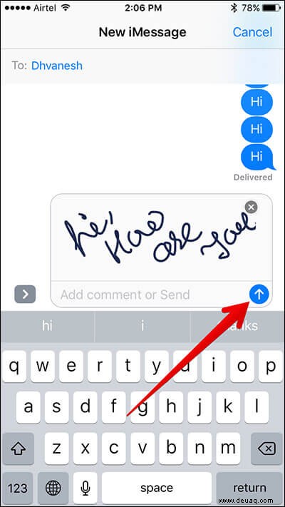 So senden Sie handschriftliche iMessages auf dem iPhone oder iPad 