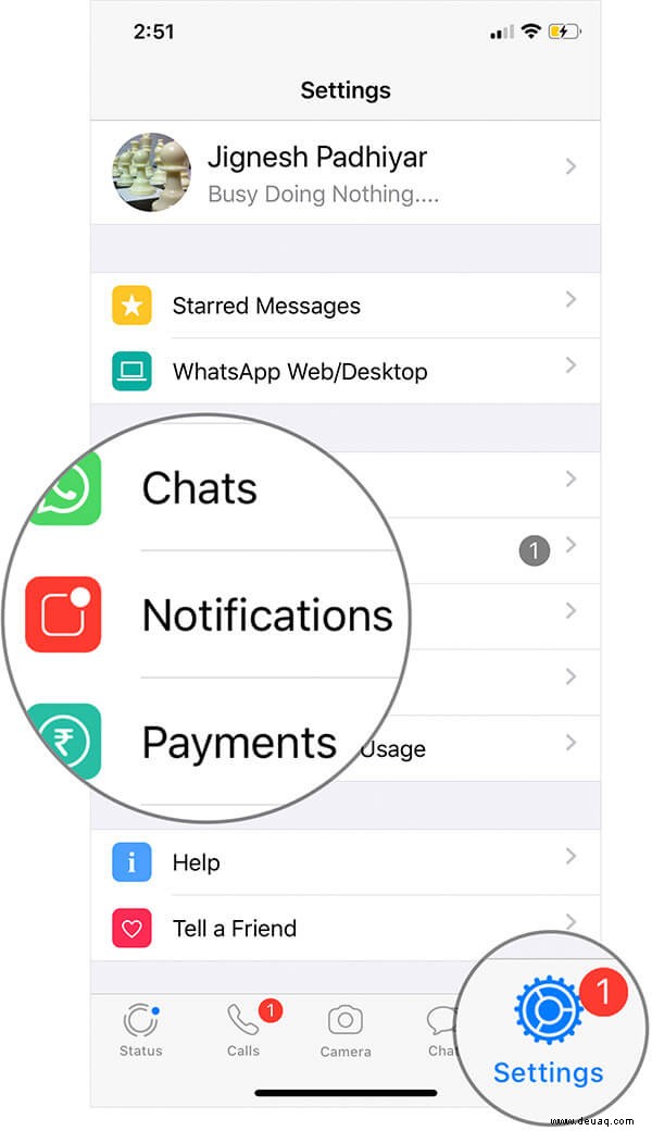 So blenden Sie die WhatsApp-Nachrichtenvorschau auf dem iPhone aus 