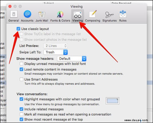 So ändern Sie die Schriftart- und Farbeinstellungen in der Mac Mail App 