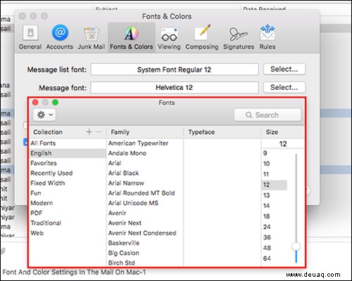 So ändern Sie die Schriftart- und Farbeinstellungen in der Mac Mail App 