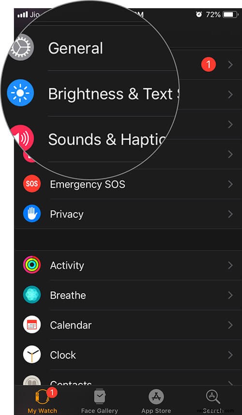 So passen Sie die Bildschirmhelligkeit der Apple Watch an 
