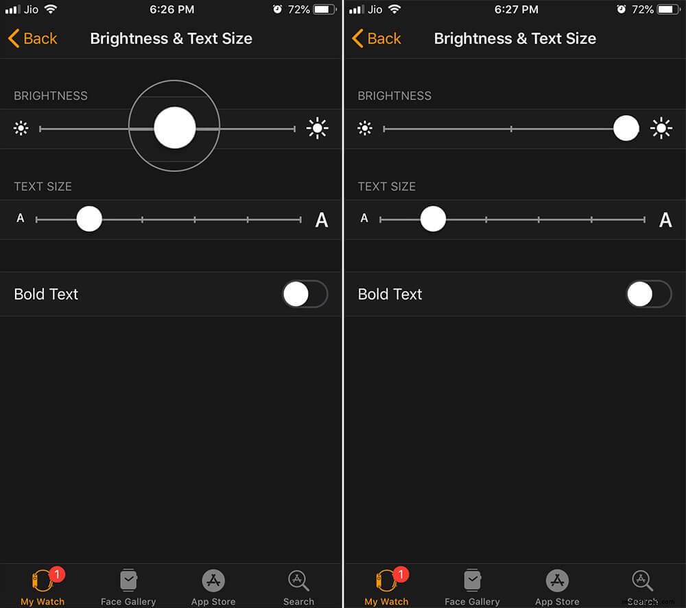 So passen Sie die Bildschirmhelligkeit der Apple Watch an 
