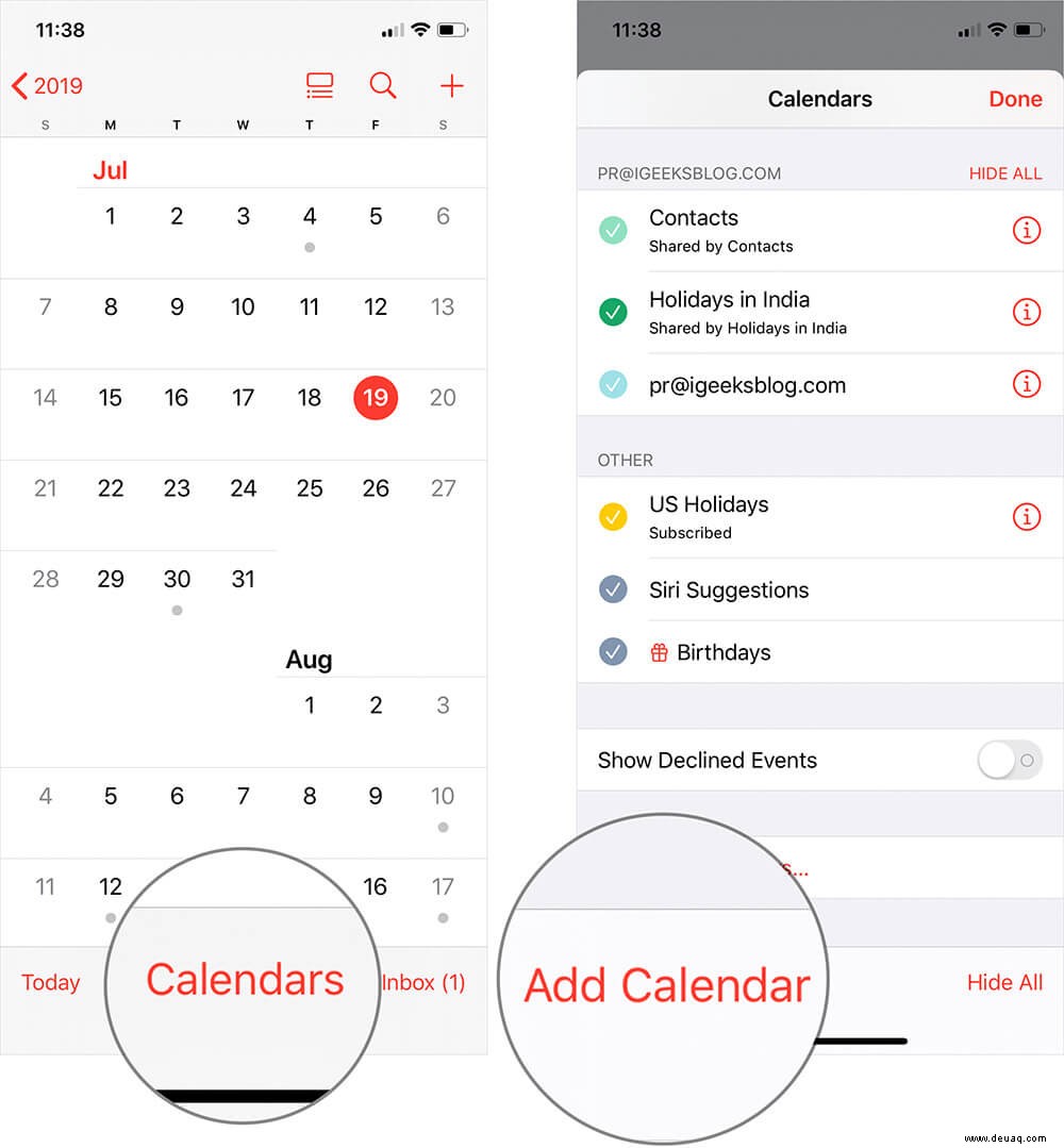 So teilen Sie einen Kalender von Ihrem iPhone oder iPad 