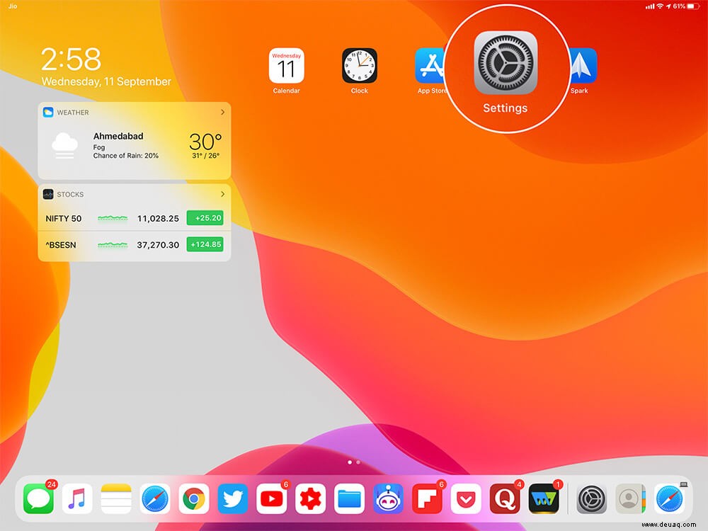 So passen Sie die iPad-Symbolgröße auf dem Startbildschirm in iPadOS an 