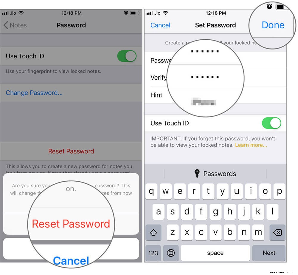 Hinweis-Passwort vergessen? So entsperren Sie Note auf iPhone, iPad und Mac 