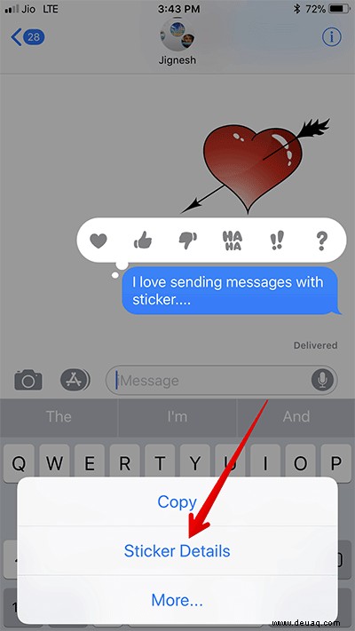 So löschen Sie Sticker aus iMessages auf iPhone und iPad 