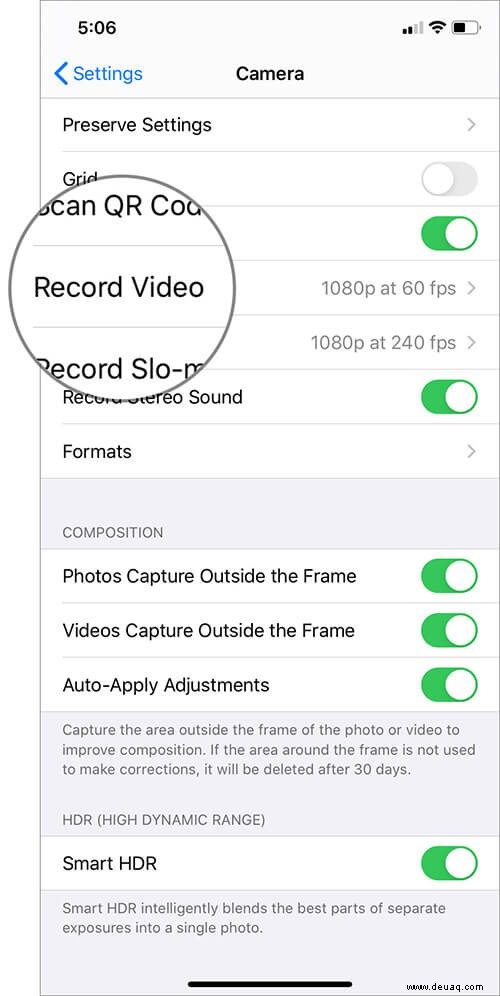 So nehmen Sie 4K-Selfie-Videos auf dem iPhone 11 Pro Max auf 
