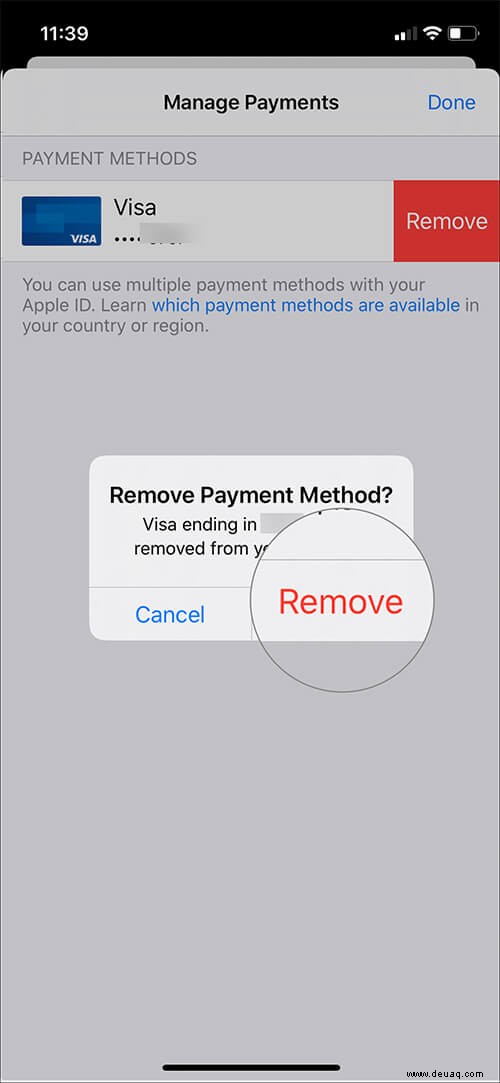 So entfernen Sie Ihre Kreditkarte von iPhone und iPad 