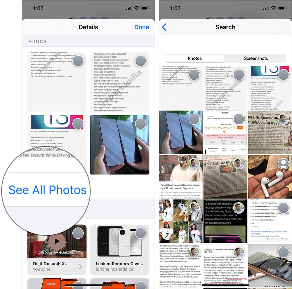 So zeigen Sie alle Fotos an, die von der Nachrichten-App auf dem iPhone oder iPad gesendet / empfangen wurden 