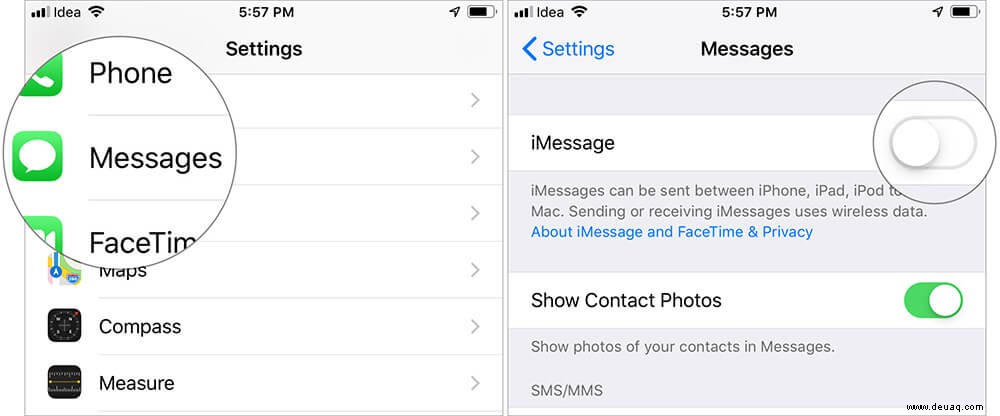 So ändern Sie die iMessage-Telefonnummer auf dem iPhone 