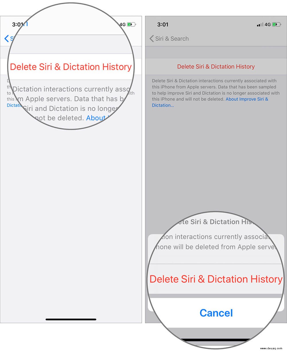 So entfernen Sie Siri und den Diktatverlauf auf dem iPhone oder iPad 