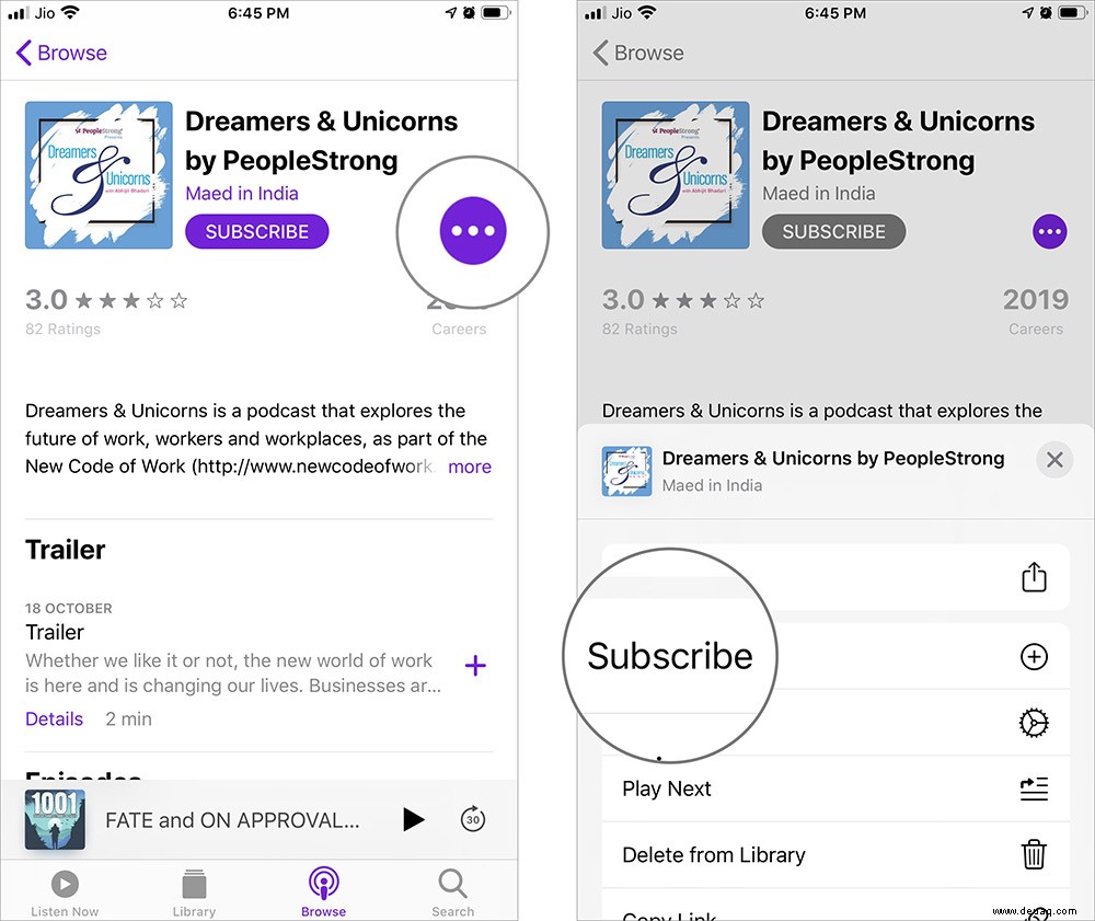 Entfernen Sie Shows und Episoden aus der Podcasts-App auf dem iPhone oder iPad 
