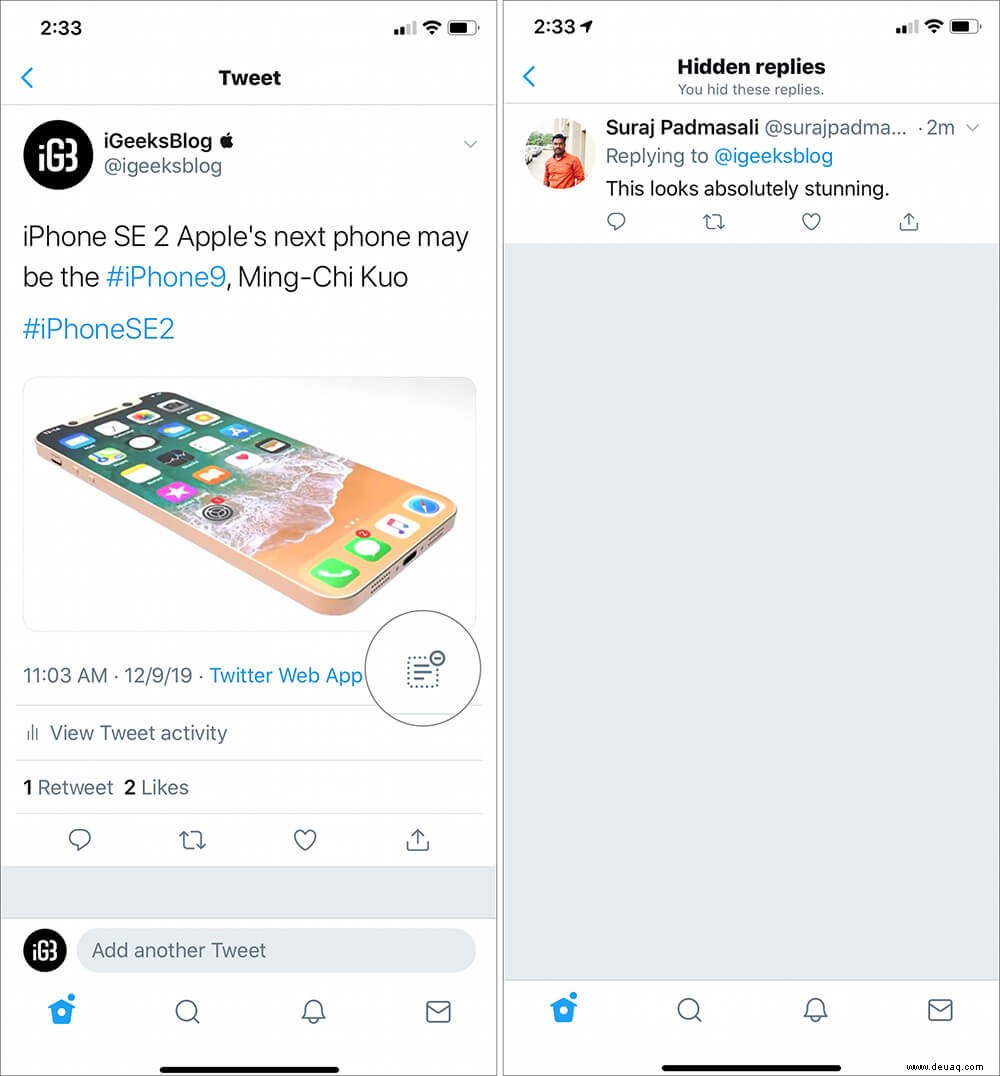 So verbergen Sie Twitter-Antworten auf Ihre Tweets auf iPhone, iPad, Android und im Web 