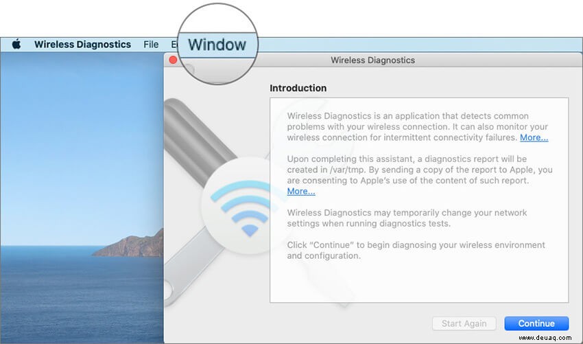 So führen Sie die Wi-Fi-Diagnose auf dem Mac für bessere Netzwerkverbindungen aus 