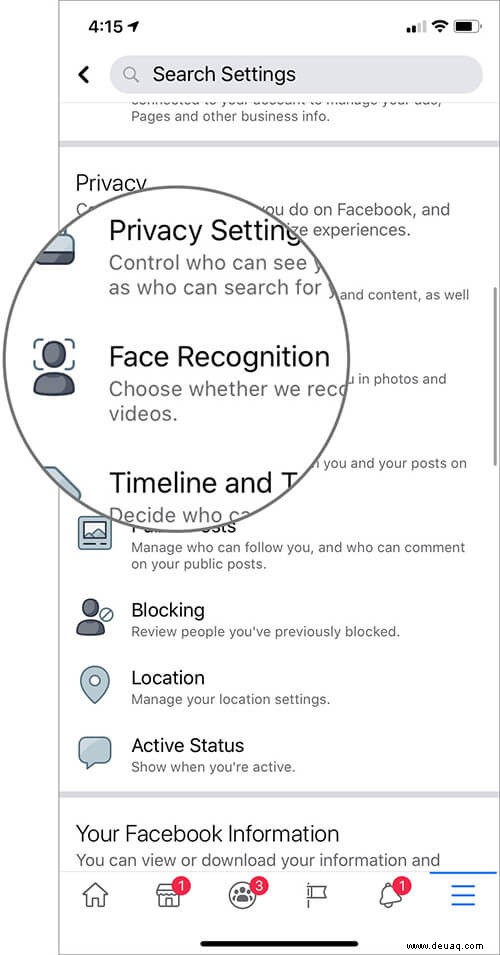 So deaktivieren Sie die Facebook-Gesichtserkennung 