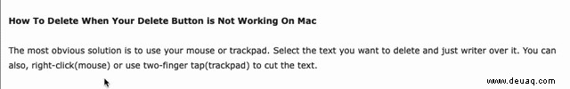 So entfernen Sie Text, wenn die MacBook-Löschtaste nicht funktioniert 