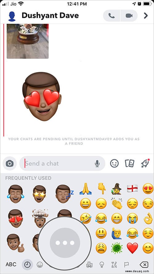 So senden Sie Memoji-Sticker in Snapchat auf dem iPhone 