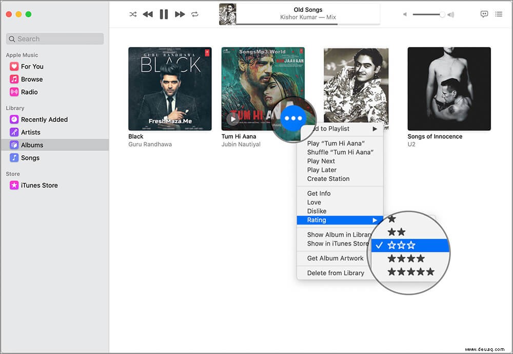 So fügen Sie Sternebewertungen zu Songs in Apple Music auf dem iPhone hinzu 