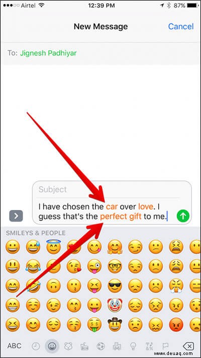 So konvertieren Sie Text in Nachrichten auf iPhone und iPad in Emoji 