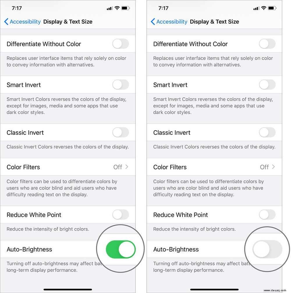 So deaktivieren Sie die automatische Helligkeit auf iPhone und iPad 