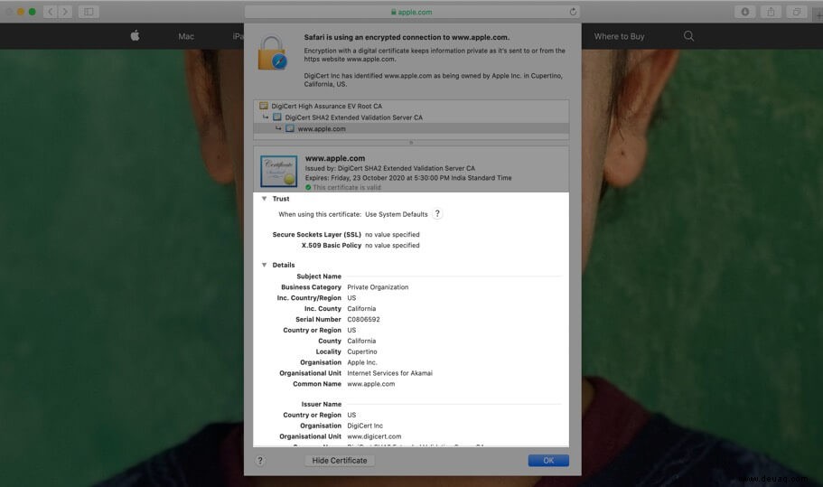 So überprüfen Sie digitale Zertifikate auf Computer und iPhone 