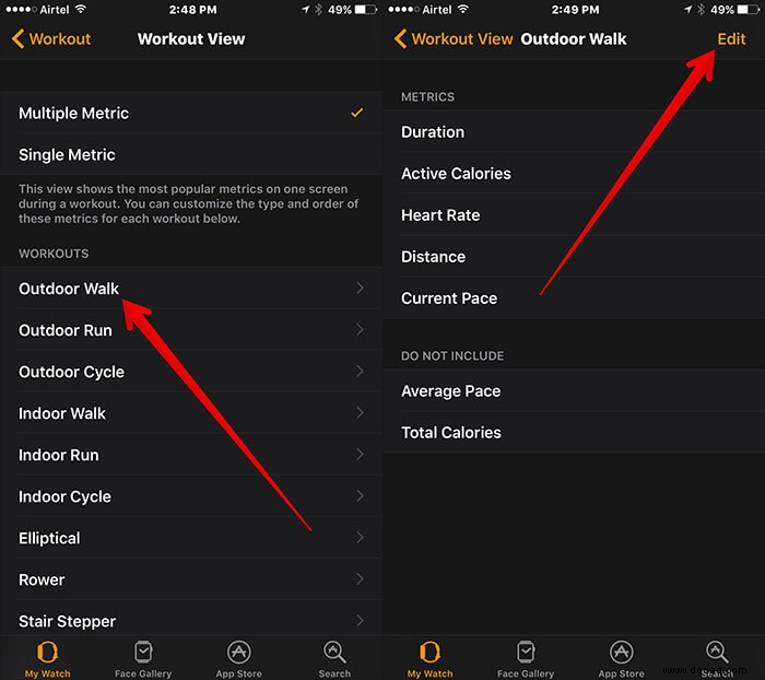 So passen Sie Workouts auf der Apple Watch an 