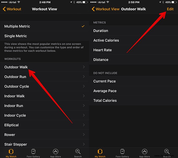 So passen Sie Workouts auf der Apple Watch an 