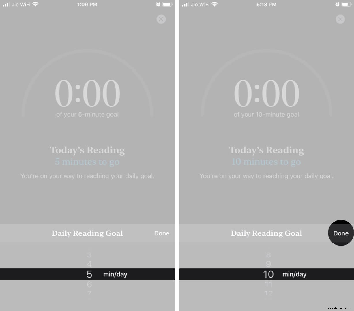 So legen Sie Leseziele für Apple Books auf iPhone und iPad fest 