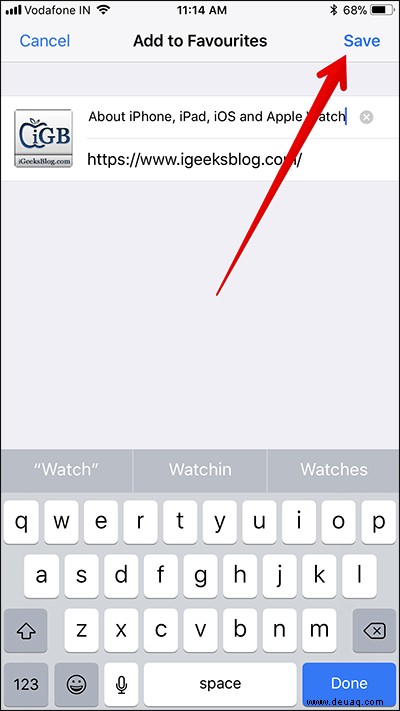 So fügen Sie Favoriten in Safari auf dem iPhone hinzu oder löschen sie 