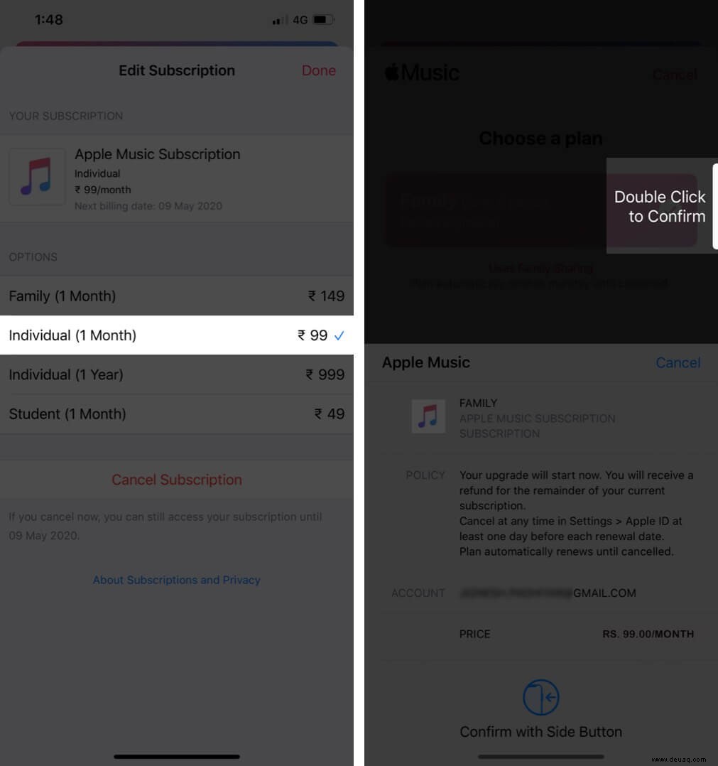 So wechseln Sie zwischen Apple Music Einzel- und Familienplänen 