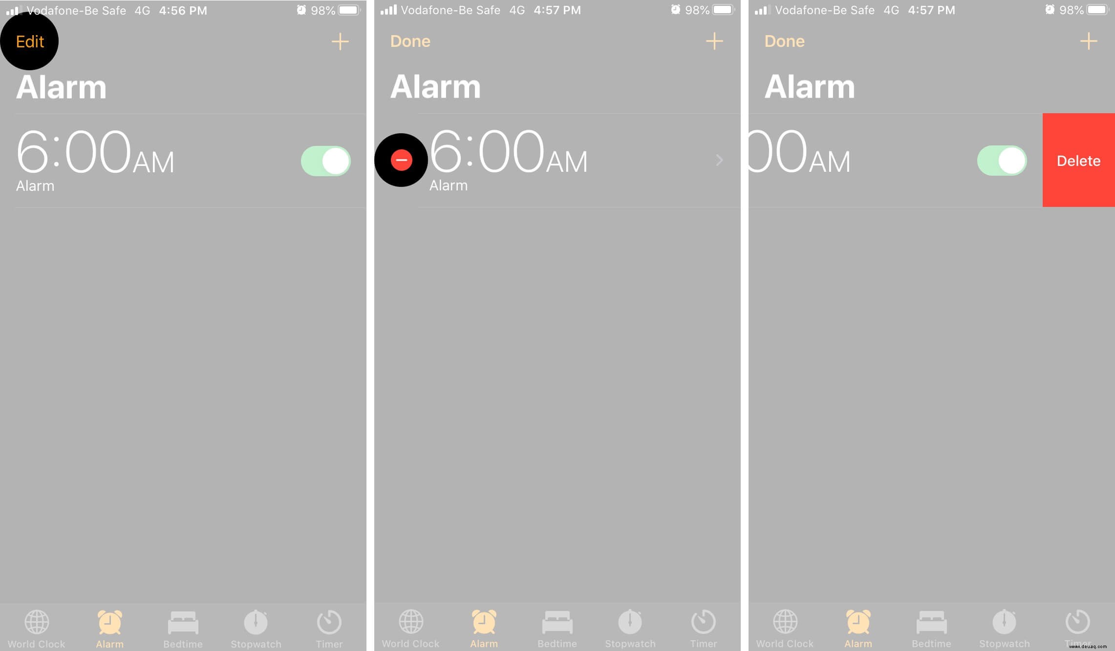 So löschen Sie Weltuhren und Alarme auf dem iPhone 