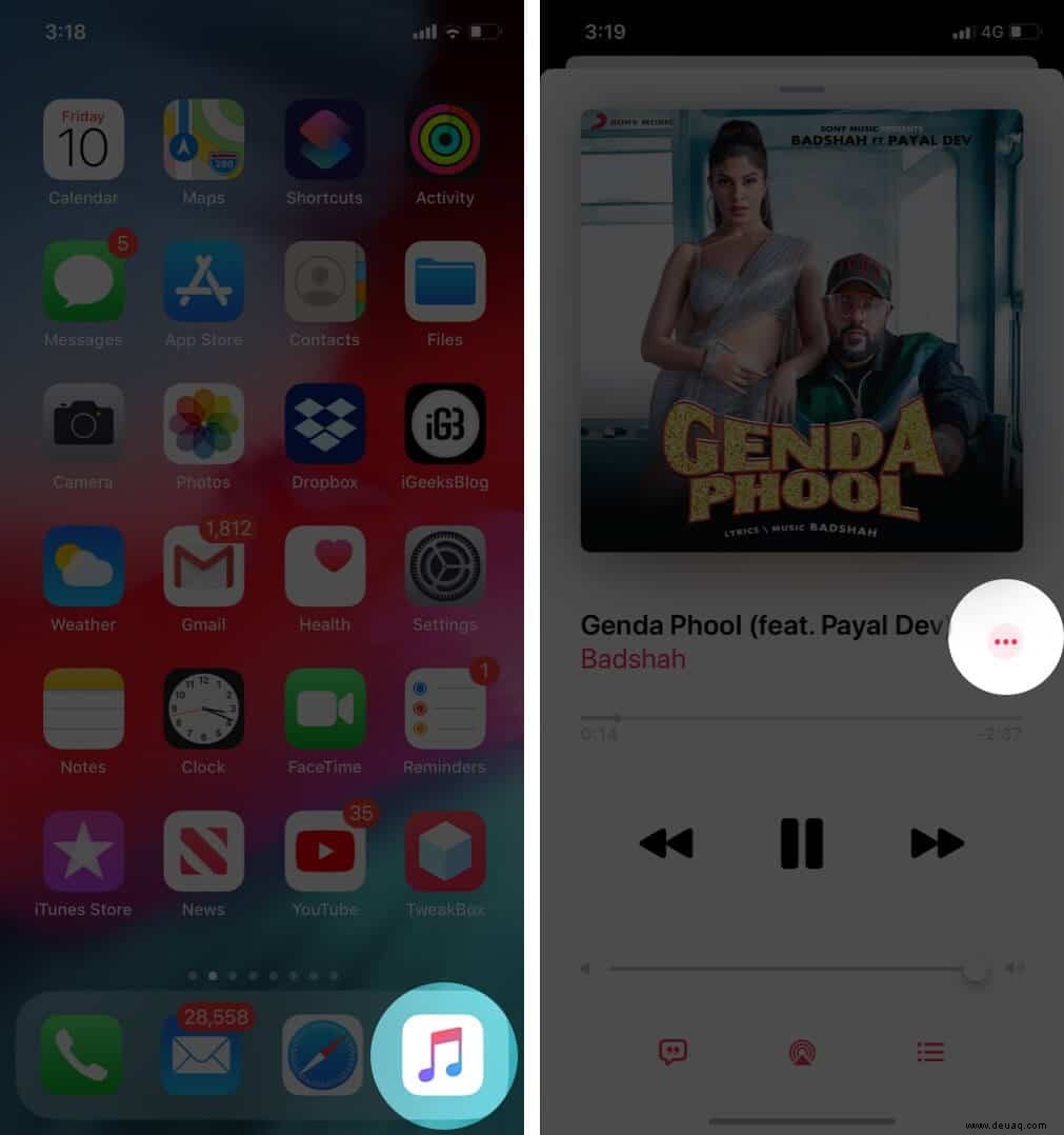 So teilen Sie Apple Music Songs mit Instagram Stories auf dem iPhone 
