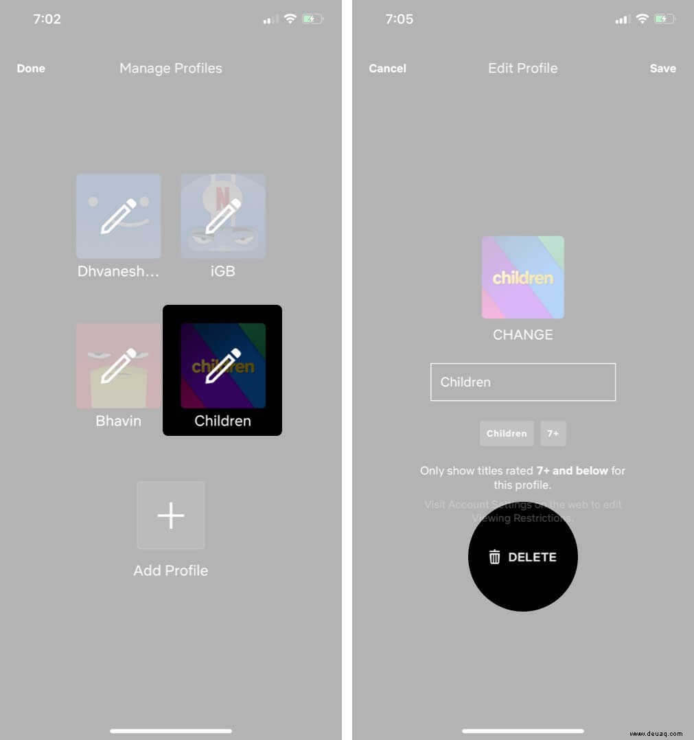 So löschen Sie ein Netflix-Profil von Apple-Geräten 