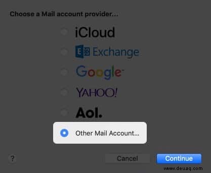 So fügen Sie ein E-Mail-Konto in der Mail-App auf dem Mac hinzu oder entfernen es 