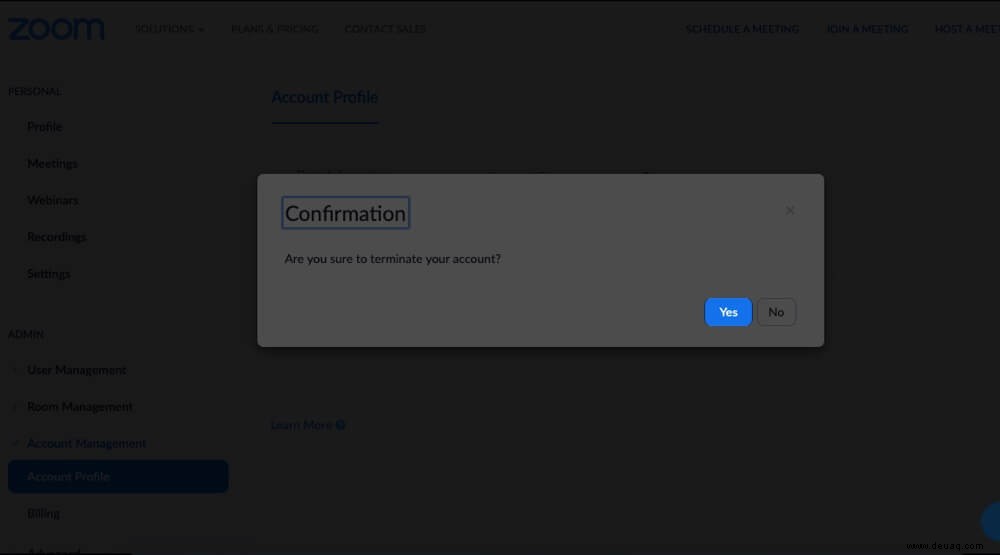 Wie lösche ich mein Zoom-Konto? 