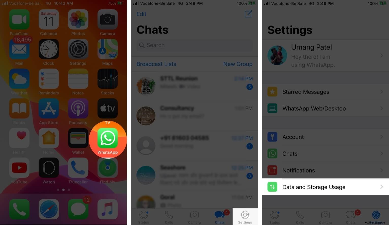 So löschen Sie den WhatsApp-Datenspeicher auf dem iPhone 